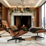 Load image into Gallery viewer, Mid Century Modern Lounge Chair Faux Leather Upholstery Walnut Wood Veneer Recliner Armchair
