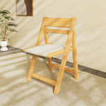 Load image into Gallery viewer, 4PCS Folding Chair Solid Wood with Black Leather Seat Space-Saving Durable Elegant Design
