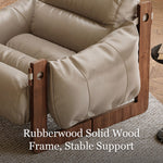 Load image into Gallery viewer, Modern Oil Waxed Leather Lounge Chair Solid Wood Frame Deep Seat Vintage Accent Armchair
