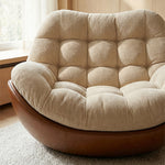 Load image into Gallery viewer, Modern Curved Lounge Chair Upholstered Comfort Accent Chair with Leather Base
