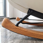 Load image into Gallery viewer, Modern Striped Rocking Lounge Chair with Plush Cushion and Solid Wood Rockers
