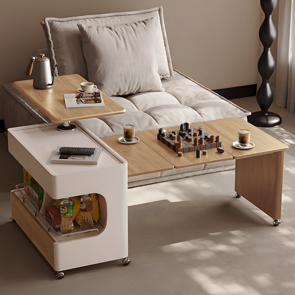Modern Multi-Functional Coffee Table with Foldable Lift-Top Rotatable & Extendable Design