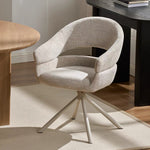 Load image into Gallery viewer, Modern Swivel Upholstered Dining Chair Curved Back Accent Chair with Metal Base 1-Piece
