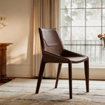 Load image into Gallery viewer, Modern Brown Leather-Look Dining Chair with Integrated Legs 1 Piece
