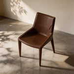 Load image into Gallery viewer, Modern Brown Leather-Look Dining Chair with Integrated Legs 1 Piece
