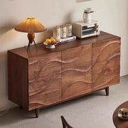 Modern Sideboard Wood 3-Door Cabinet Adjustable Shelves
