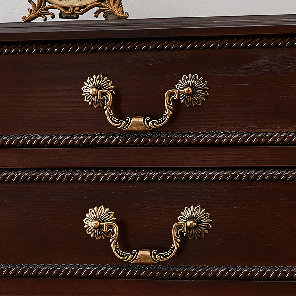 Solid Wood Classic Entryway Console Table with Drawers and Lower Shelf
