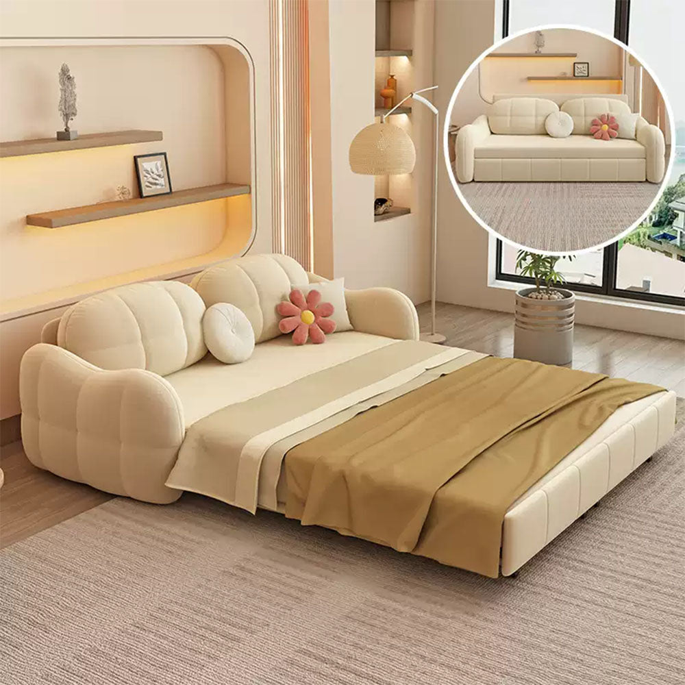 81'' Pull-Out Convertible Storage Sofa Bed Multifunctional Sleeper Couch with Cat-Scratch-Resistant Velvet and Hidden Drawers