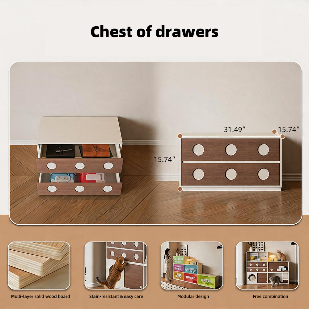 Modern Modular Storage Cabinet Multi Functional Sideboard Pet Friendly Storage Unit