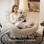 Load image into Gallery viewer, Modern Rocking Lounge Chair Upholstered Fabric Accent Chair with Curved Design and Metal Base
