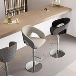 Load image into Gallery viewer, Modern Adjustable Swivel Bar Stool Faux Leather Seat Woven Back Counter Height Bar Chair with Metal Base 1 Piece
