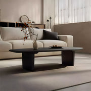51.1'' Modern Black Irregular-Shaped Coffee Table