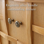Load image into Gallery viewer, 63" Modern Geometric Solid Wood Sideboard Storage Cabinet with Sculptural Door Design
