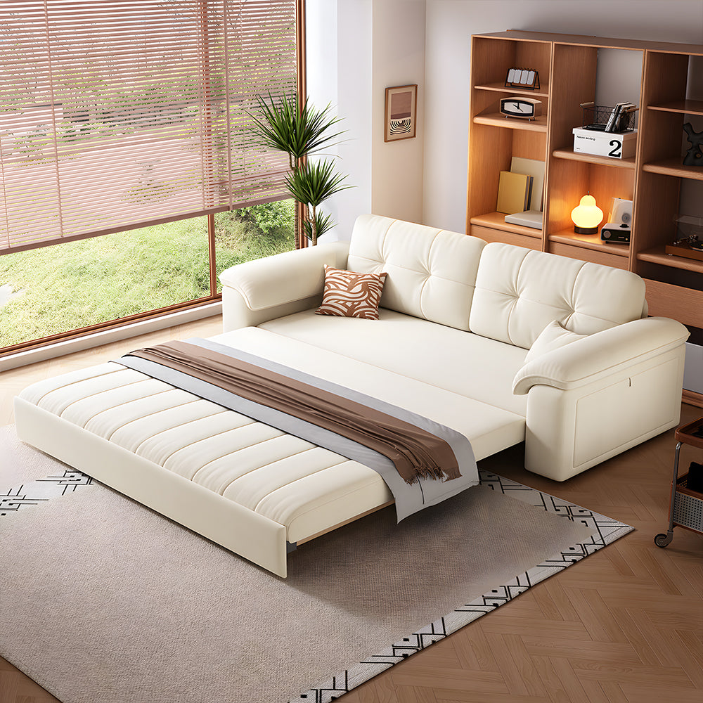 77.9'' Modern Velvet Storage Sofa Bed Pull Out Sleeper Couch with Hidden Storage Drawers Upholstered Convertible Sofa