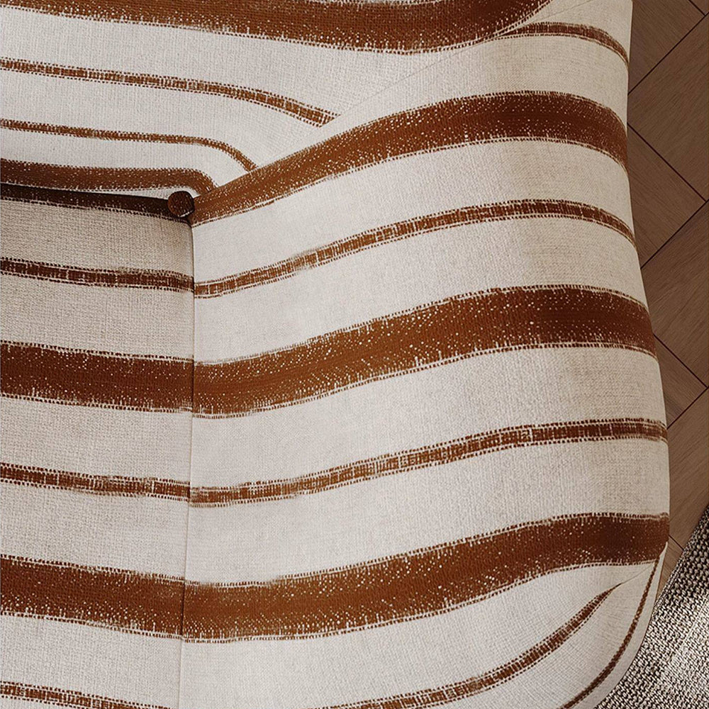 Modern Sculptural Striped Accent Chair Artistic Lounge Chair