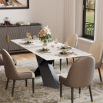 Load image into Gallery viewer, Modern Luxe Dining Suite Elegant White Extendable Table &amp; Gray-Gold Sideboard Set
