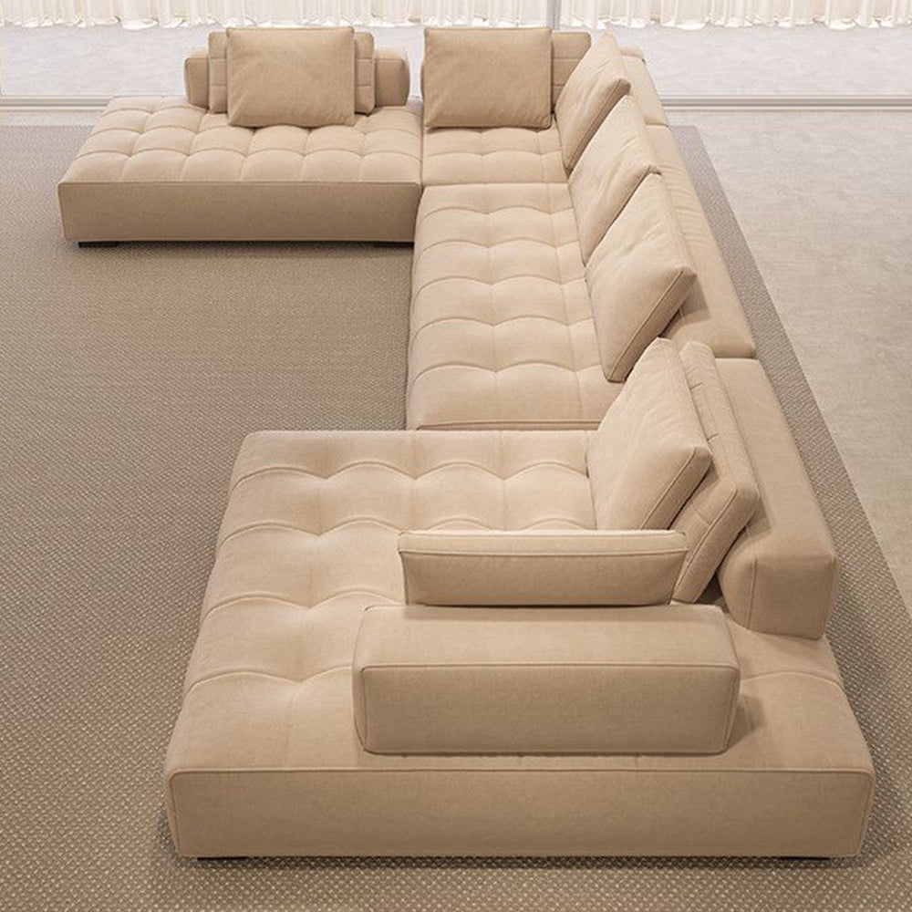 165.35" Modern Modular Sectional Sofa Deep Seat Tufted Fabric Couch Minimalist Lounge Sofa