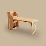 Load image into Gallery viewer, 69" Rattan Cabinet Murphy Dining Table Set with USB Charging

