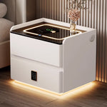Load image into Gallery viewer, Smart Leather Nightstand with LED Ambience Light Wireless Charging Bluetooth Speaker and Digital Password Lock
