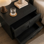 Load image into Gallery viewer, Modern Solid Wood Nightstand with Sculpted Drawer Design
