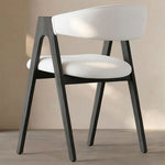 Load image into Gallery viewer, Modern Nordic Dining Chair Set of 2 PU Leather &amp; Solid Wood Frame
