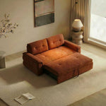 Load image into Gallery viewer, Contemporary terracotta sleeper sofa with soft plush cushions and supportive seating

