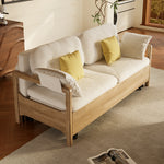 Load image into Gallery viewer, Sofa Bed with Storage Space Convertible Design Solid Wood Sponge Fabric
