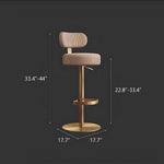Load image into Gallery viewer, 1 Piece Modern Upholstered Adjustable Bar Stool with Gold Metal Base

