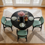 Load image into Gallery viewer, Modern Solid Wood Dining Chair with Green Upholstered Seat and Back 1 Piece
