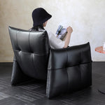 Load image into Gallery viewer, Modern Tufted Faux Leather Lounge Chair Deep Seat Accent Armchair with Sculptural Design
