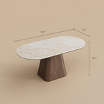 Load image into Gallery viewer, Walnut &amp; Sintered-Stone Dining Set Oval Table + Matching Sideboard Cabinet
