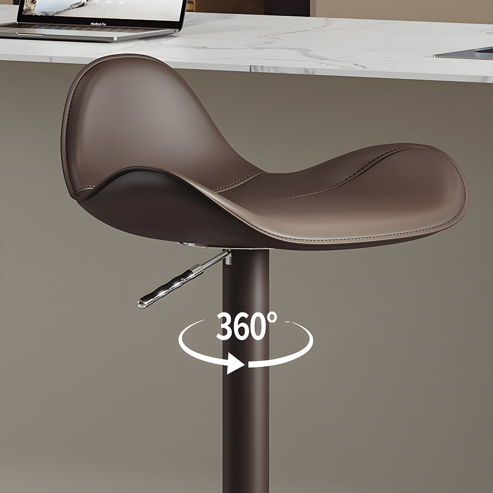 1-Piece Modern Adjustable Swivel Bar Stool with Faux Leather Seat Chrome Base