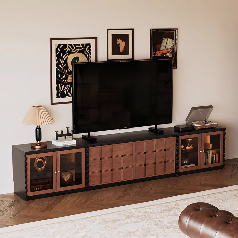 Modular Wooden TV Stand Set Optional Combination Media Console with Storage Cabinets