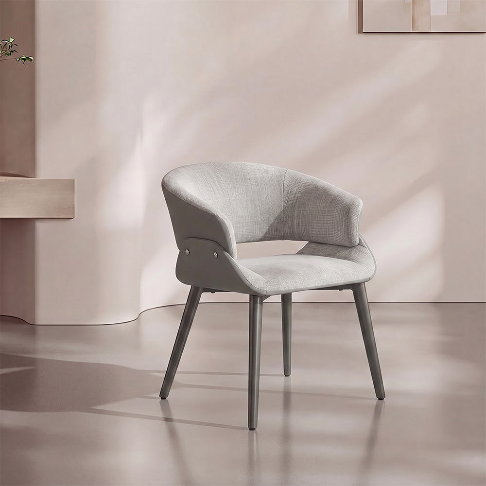 Modern Green Upholstered Dining Chair with Wraparound Back and Metal Legs 1 Piece