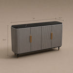 Load image into Gallery viewer, 59'' Modern Luxury Elegant Gray and Gold Sideboard with Shelves
