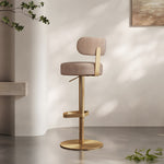 Load image into Gallery viewer, 1 Piece Modern Upholstered Adjustable Bar Stool with Gold Metal Base
