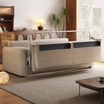 Load image into Gallery viewer, 76" Beige Sleeper Sofa with 3.9" Thick Spring Mattress Modern Space-saving Design
