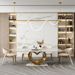 Load image into Gallery viewer, Modern Upholstered Dining Chair Set of 2 with Gold Metal Legs and Channel-Tufted Backrest
