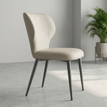 Load image into Gallery viewer, Modern Upholstered Dining Chair Minimalist Curved Back Soft Seat Accent Chair with Metal Legs
