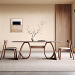 Load image into Gallery viewer, Contemporary Wooden Dining Table with Ceramic Top Modern Aesthetic
