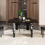 Load image into Gallery viewer, 54.6"/62.4" Modern Italian Dining Table Black Marble-Look Base &amp; Minimalist Luxury Design
