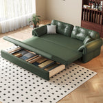 Load image into Gallery viewer, Contemporary Faux Leather Sofa Bed Sleeper Sofa with Hidden Storage &amp; Metal Frame
