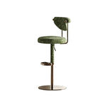 Load image into Gallery viewer, 1 Piece Modern Adjustable Bar Stool with Geometric Woven Velvet Upholstery and Stainless Steel Base
