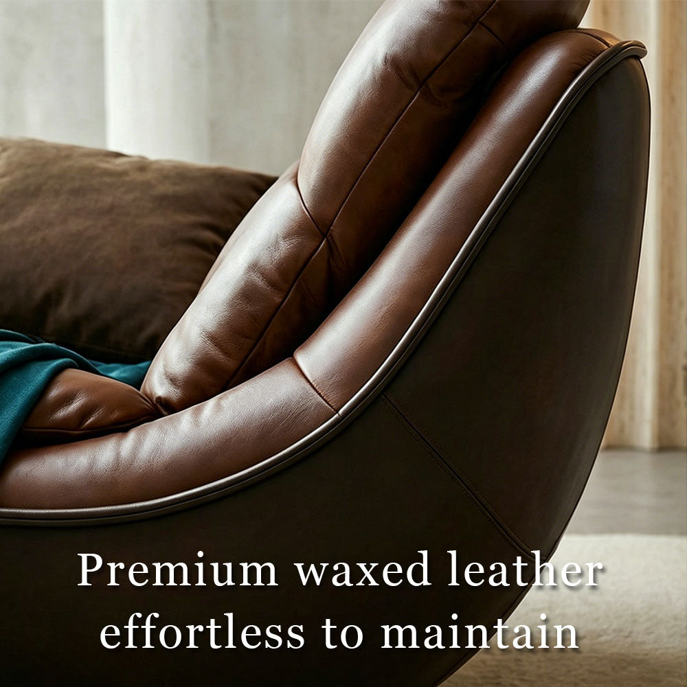 Modern Oversized Faux Leather Lounge Chair Deep Seat Lazy Sofa Accent Chair