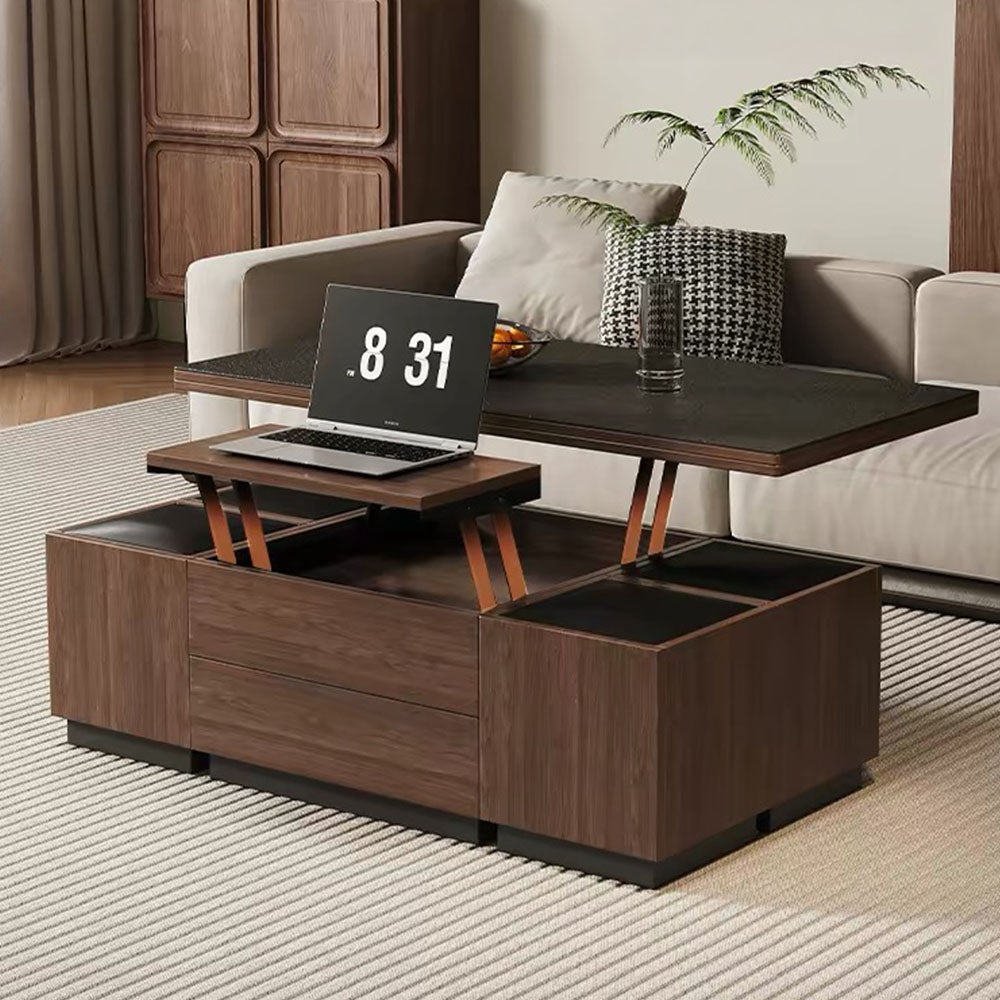 Modern Lift-Top Multifunctional Coffee Table with Storage & Dining Function