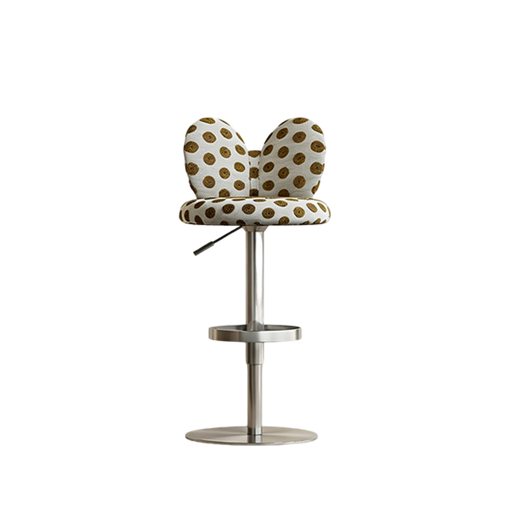 Modern Upholstered Adjustable Bar Stool with Petal Back 1 Piece