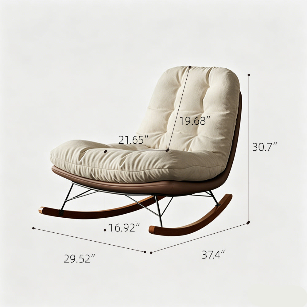 Modern Rocking Lounge Chair with Oversized Cushion Upholstered Accent Chair