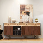 Load image into Gallery viewer, Modern Wooden Sideboard Unique Geometric Design Natural Wood Drawers Stylish Storage Cabinet
