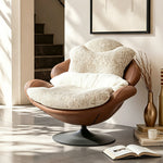 Load image into Gallery viewer, Modern Oversized Swivel Lounge Chair with Plush Cushion and Wraparound Backrest
