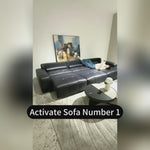 Load and play video in Gallery viewer, 130.7'' Modern Power Reclining Sectional Sofa Black Genuine Leather Deep Seat Electric Lounge Sofa with Chaise
